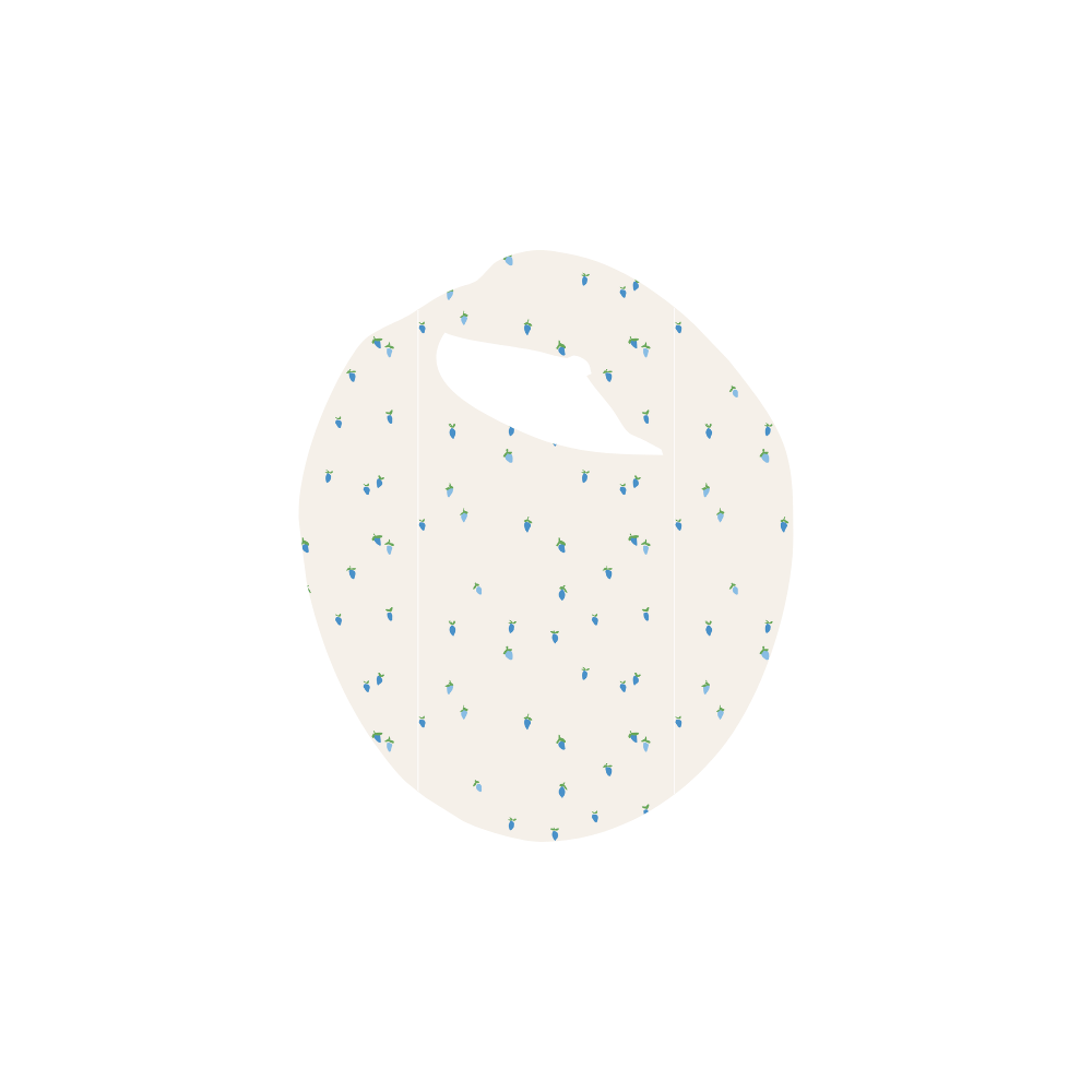 The Printed Bib - Rasberry Blue