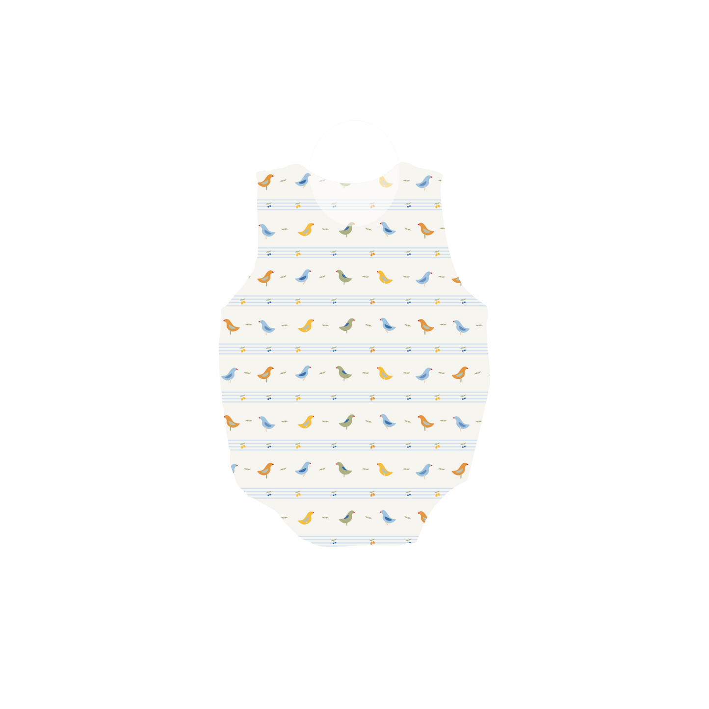 The Sleeveless Romper - Striped Bird