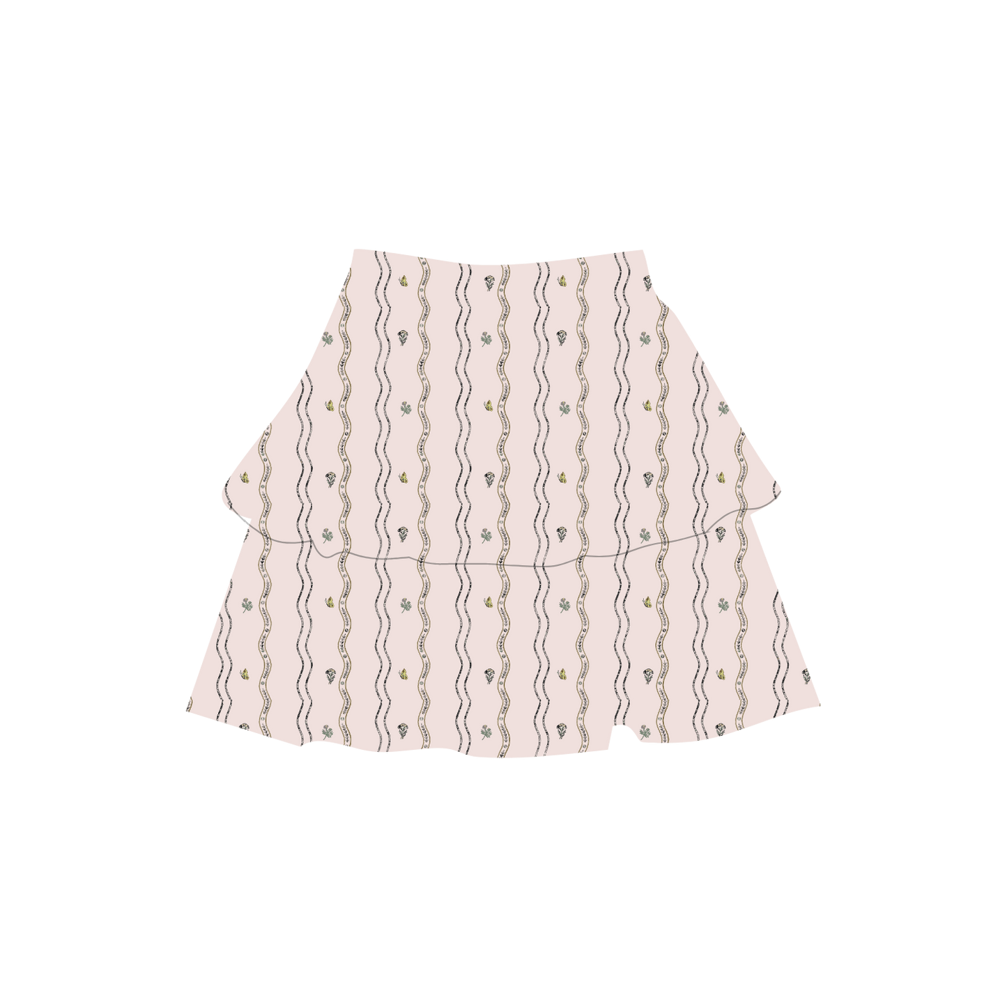 The Denim Tiered Skirt- Meri Flora