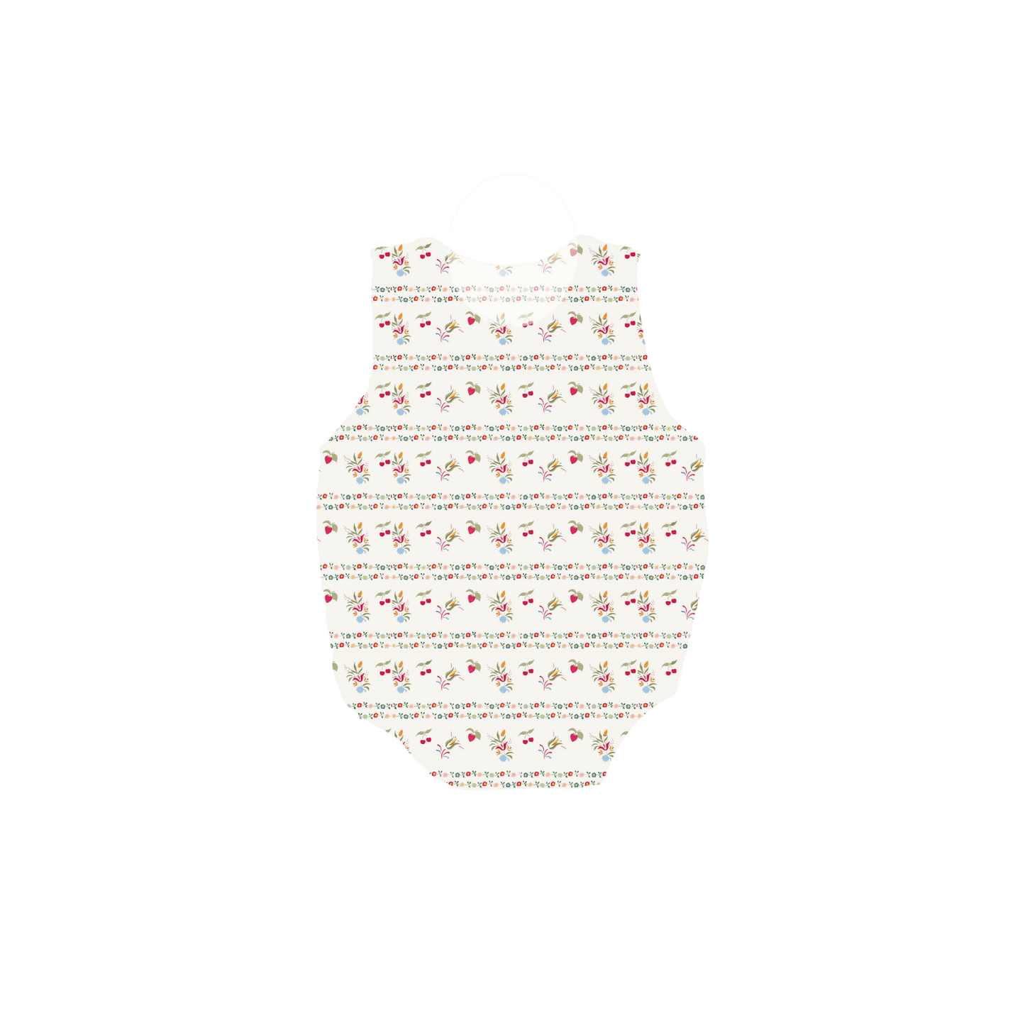 The Sleeveless Romper - Striped Cherry