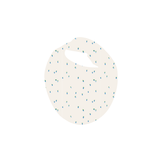 The Printed Bib - Rasberry Blue
