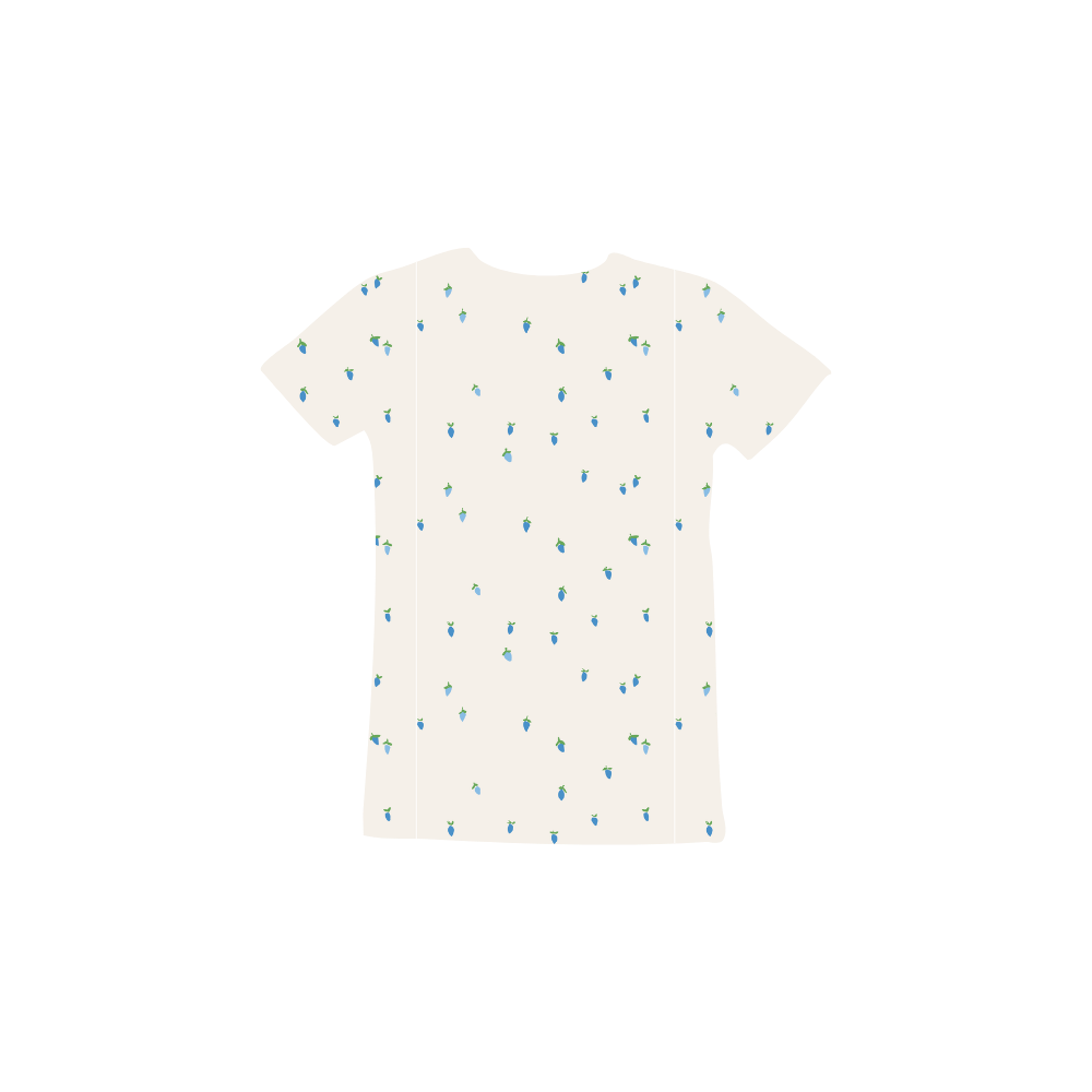 The Printed Short Sleeve Tee - Rasberry Blue