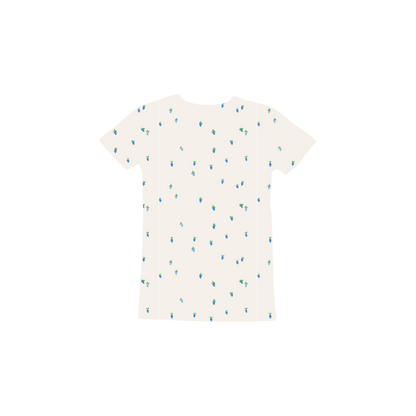 The Printed Short Sleeve Tee - Rasberry Blue