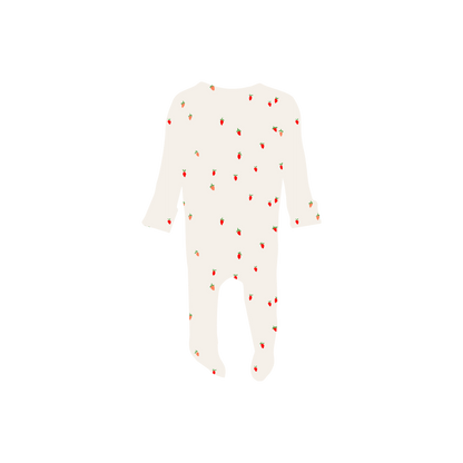 The Printed Romper - Berry Red