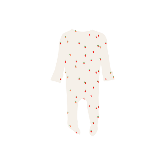 The Printed Romper - Berry Red