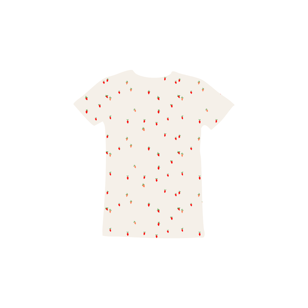 The Printed Short Sleeve Tee - Berry Red