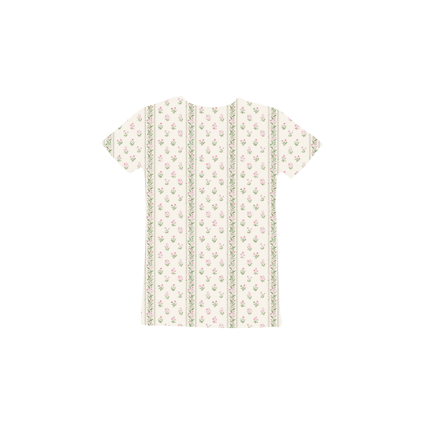 The Printed Short Sleeve Tee - Lux Pink Pointelle