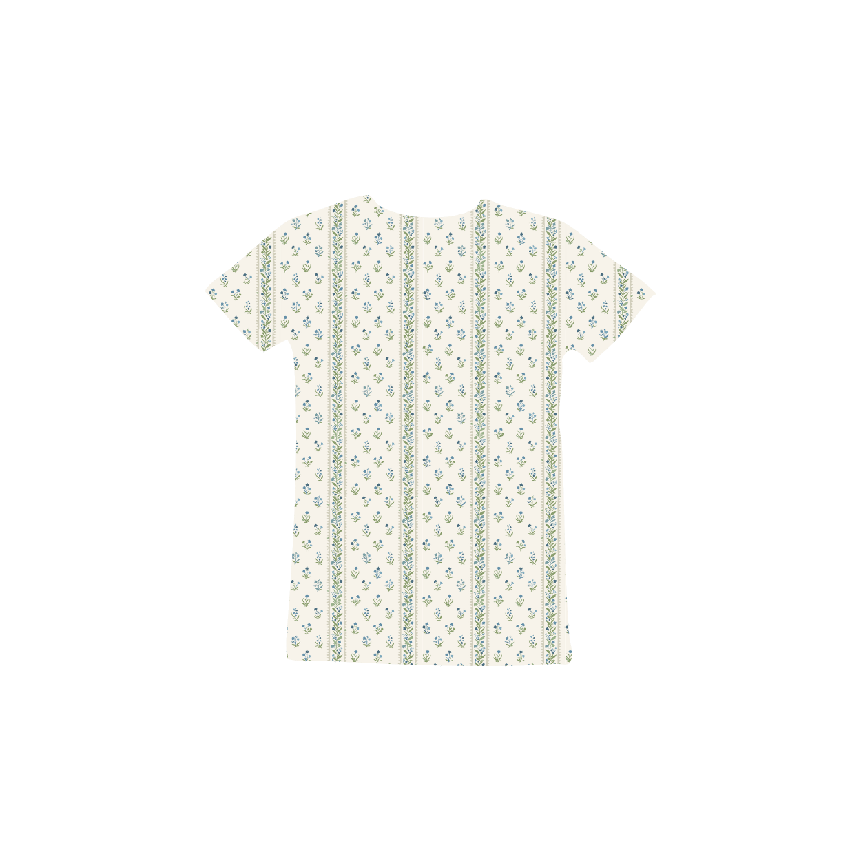 The Printed Short Sleeve Tee - Lux Blue Pointelle