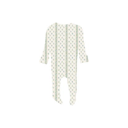 The Printed Romper - Lux Blue Pointelle