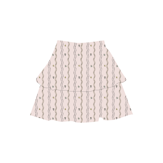 The Denim Tiered Skirt- Meri Flora