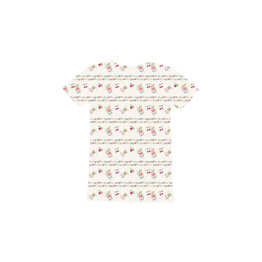 The Printed Short Sleeve Tee - Striped Cherry