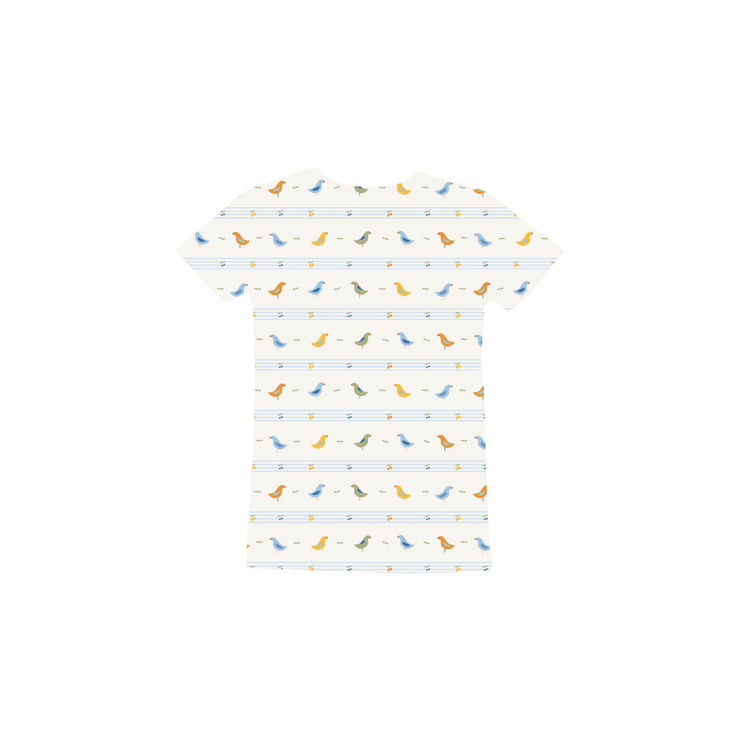 The Printed Short Sleeve Tee - Striped Bird