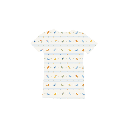 The Printed Short Sleeve Tee - Striped Bird