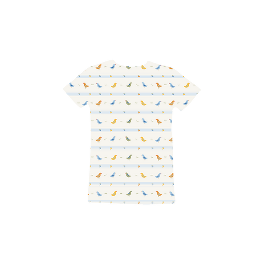 The Printed Short Sleeve Tee - Striped Bird