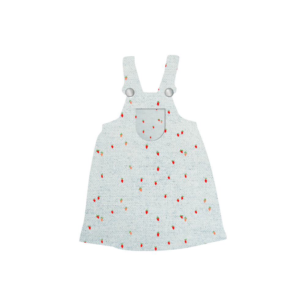 The Denim Dress - Berry Red