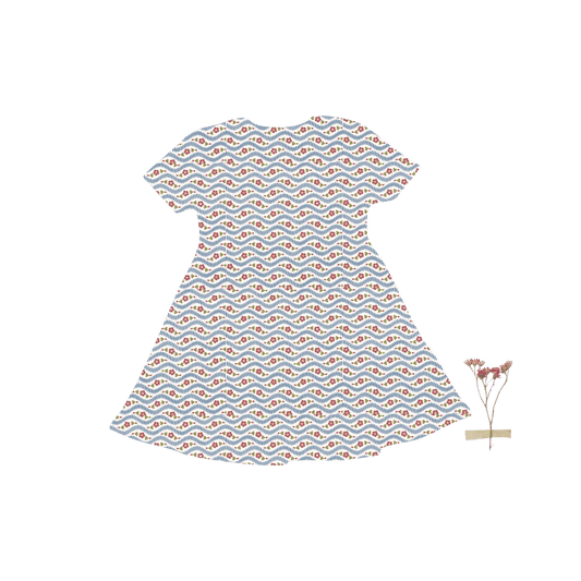 The Printed Short Sleeve Dress - Elsie Denim