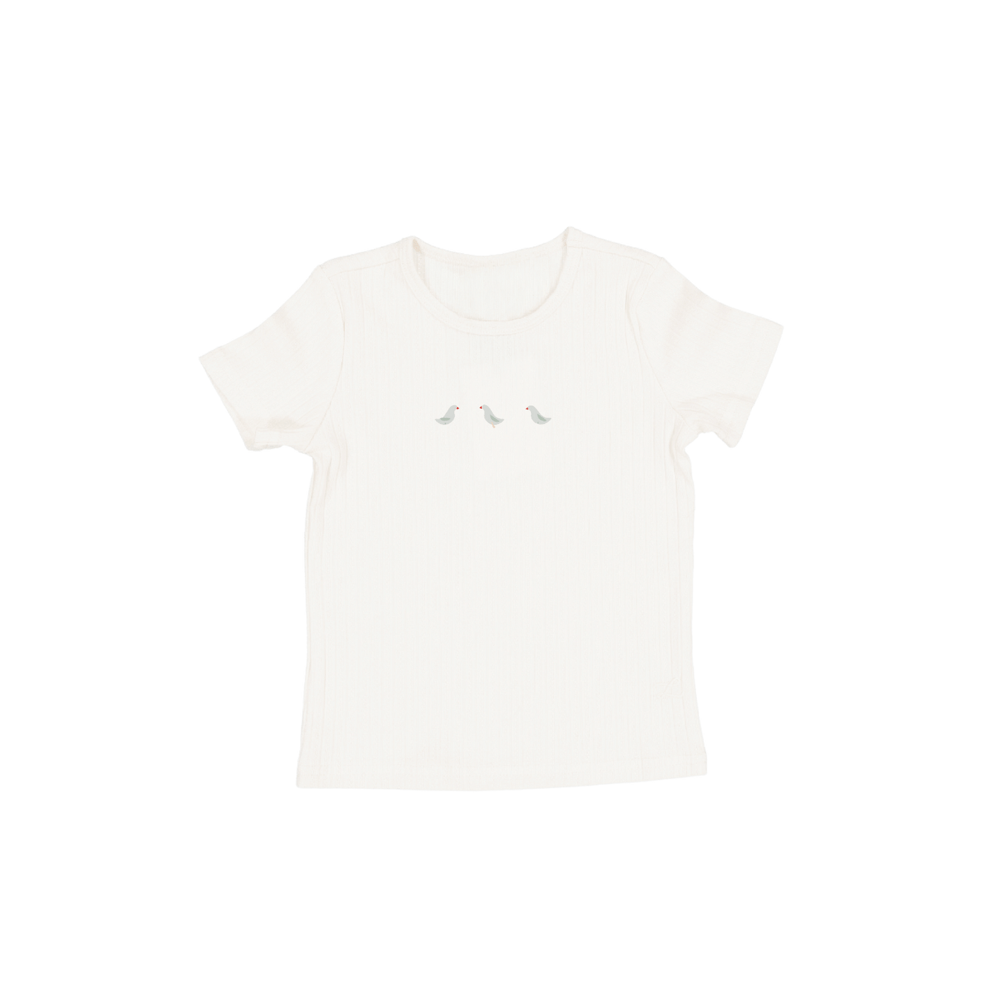 The Embroidered Short Sleeve Tee - Soft Bird