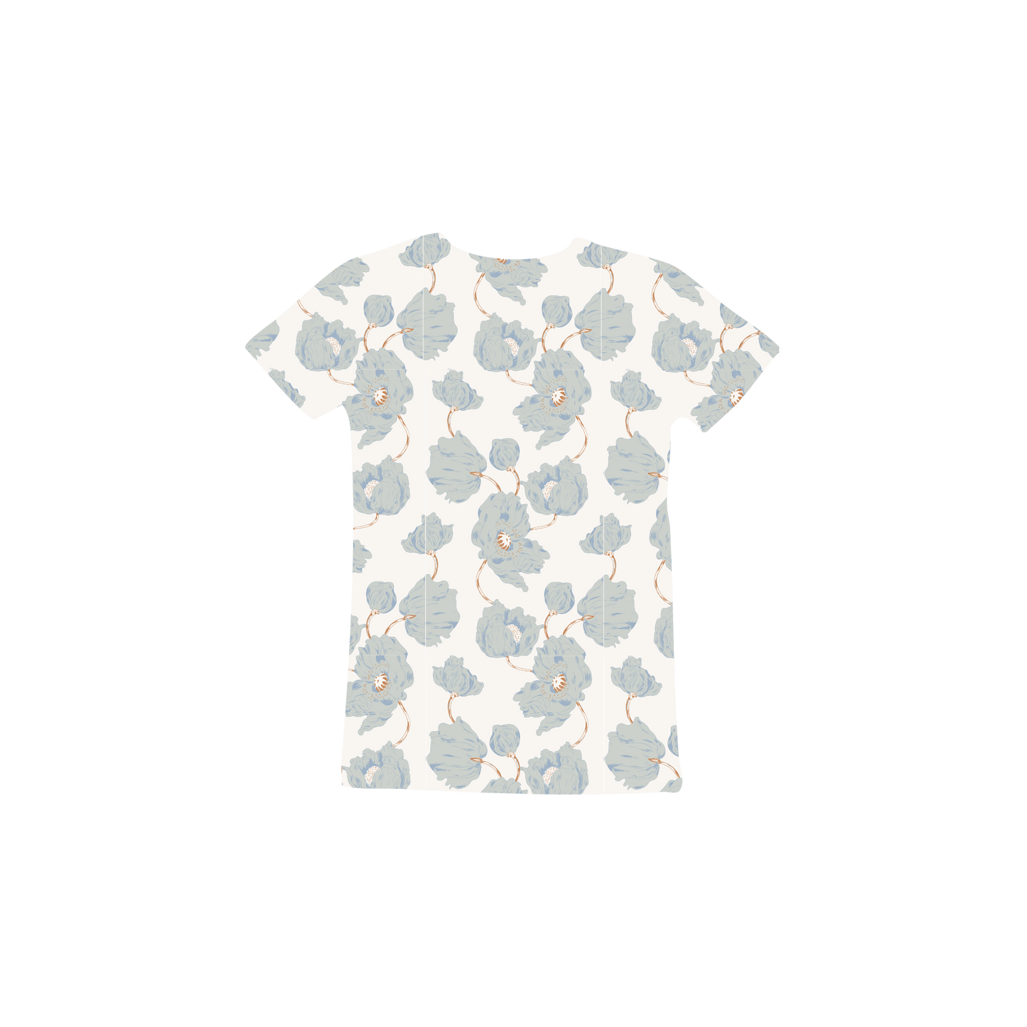 The Printed Short Sleeve Tee - Camellia Pointelle