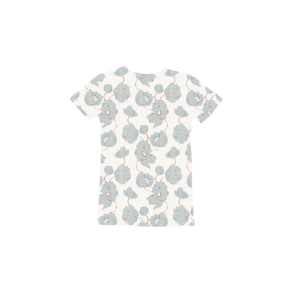 The Printed Short Sleeve Tee - Camellia Pointelle