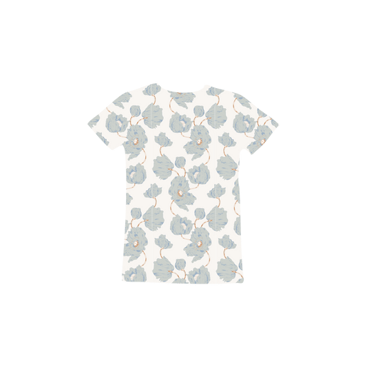 The Printed Short Sleeve Tee - Camellia Pointelle