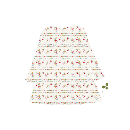 The Printed Long Sleeve Dress - Striped Cherry