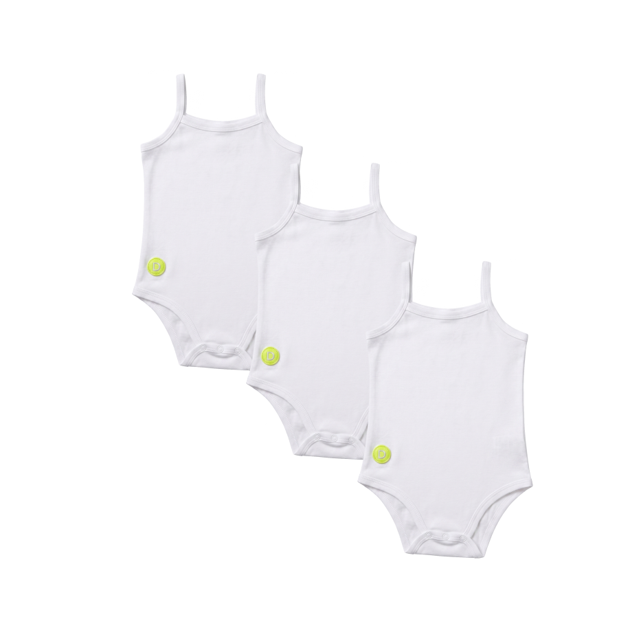 Baby Boy Sleeveless 3pc White Onesie Set