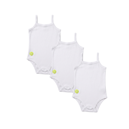Baby Boy Sleeveless 3pc White Onesie Set