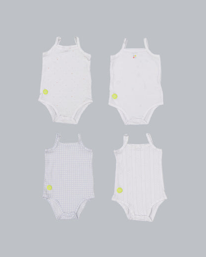Baby Boy Sleeveless 4pc Onesie Set